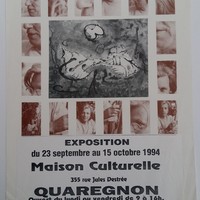 Affiche pour l'exposition Henry Lejeune , à la Maison culturelle (Quaregnon) , du 13 septembre au 15 octobre 1994.